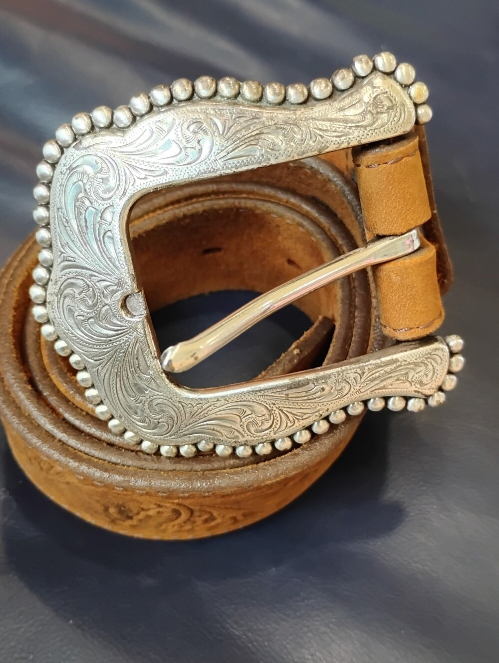 VINTAGE TONY LAMA LEATHER WESTERN BELT
